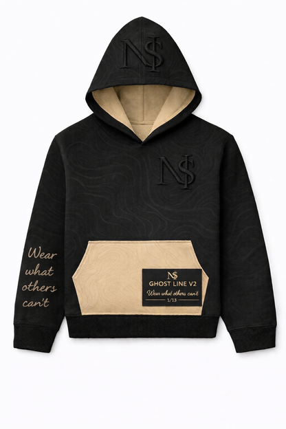 NSI Ghost Line V2 Hoodie — Only 13 Made (Numbered 1–13) — Obsidian Sand